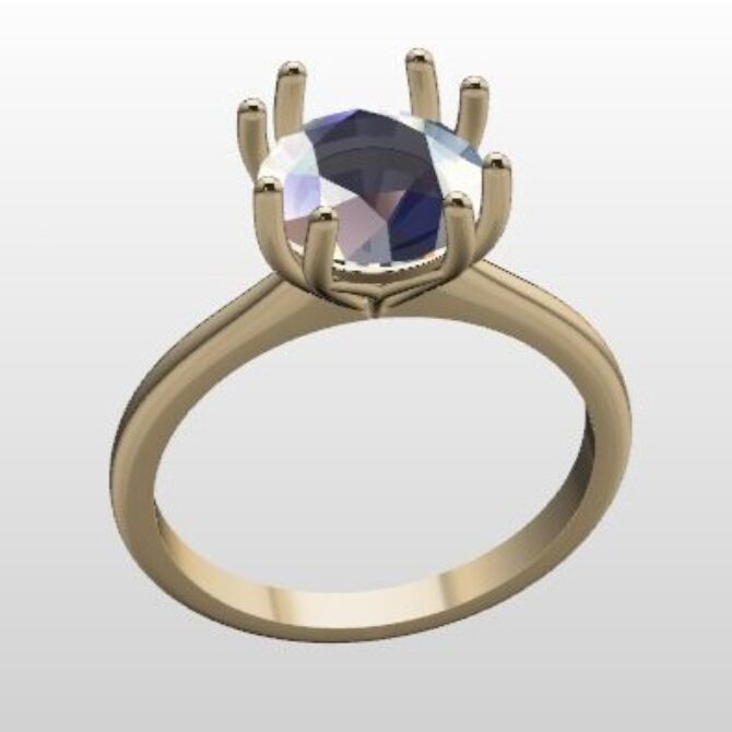 Custom Made Eight Claw Round Cut Solitaire Engagement Ring SB3601 image 2