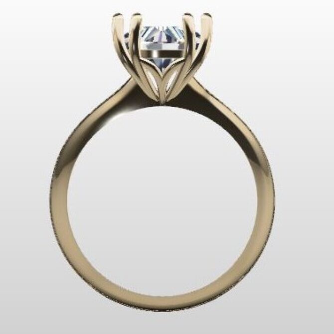 Custom Made Eight Claw Round Cut Solitaire Engagement Ring SB3601 image 3