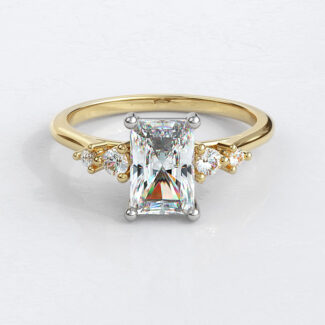 Custom Made Emerald Cut Side Stone Engagement Ring SB3363 image 1