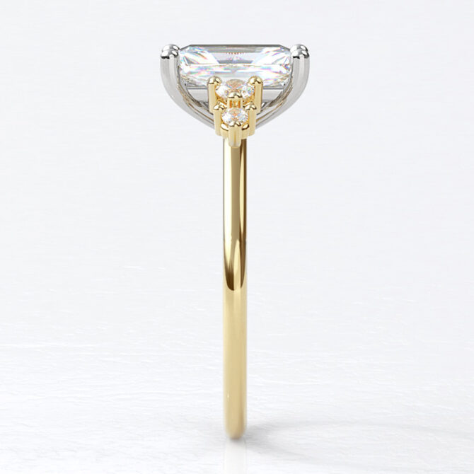 Custom Made Emerald Cut Side Stone Engagement Ring SB3363 image 3