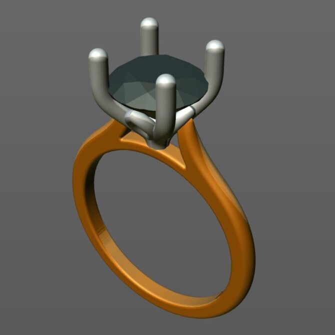 Custom Made Four-Claw Round Cut Solitaire Engagement Ring SB3386 image 2