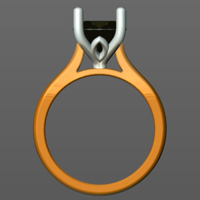 Custom Made Four-Claw Round Cut Solitaire Engagement Ring SB3386 image 3