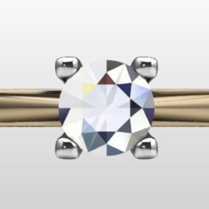 Custom Made Four-Claw Round Cut Solitaire Engagement Ring SB3524 image 1