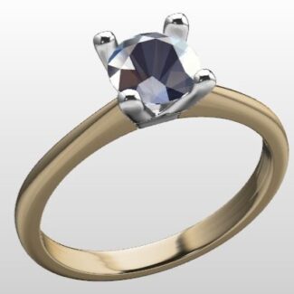 Custom Made Four-Claw Round Cut Solitaire Engagement Ring SB3524 image 2