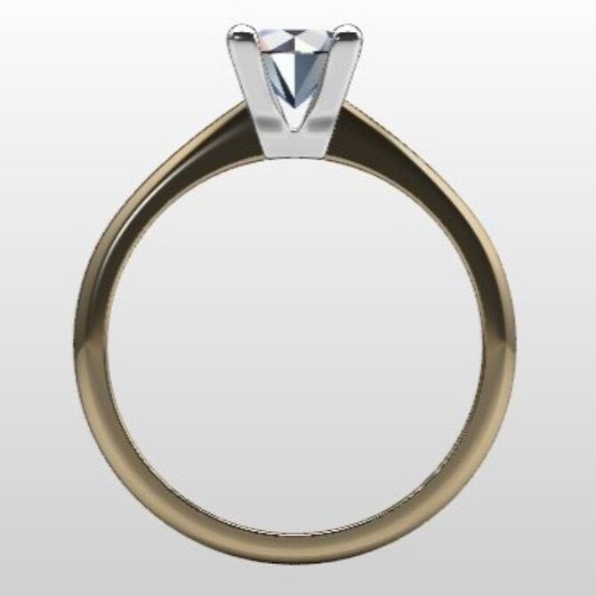 Custom Made Four-Claw Round Cut Solitaire Engagement Ring SB3524 image 3
