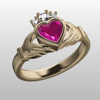 Custom Made Heart Cut Ruby Engagement Ring SB3470 image 2