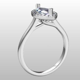 Custom Made Marquise Cut Halo Engagement Ring SB3526 image 2