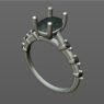 Custom Made Oval Cut Side Stone Engagement Ring SB3924V5 image 2