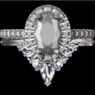 Custom Made Oval Cut Side Stone Engagement Ring and Diamond Set Wedding Ring SB3493 image 1