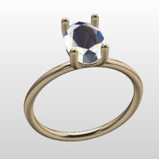 Custom Made Oval Cut Solitaire Engagement Ring SB3472 image 2