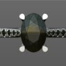 Custom Made Oval Side Stone Engagement Ring SB3949 image 1