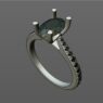 Custom Made Oval Side Stone Engagement Ring SB3949 image 2