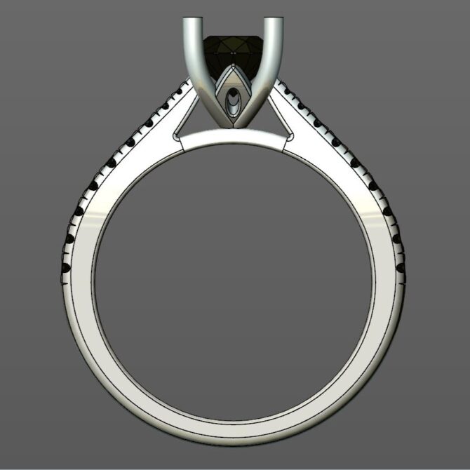 Custom Made Oval Side Stone Engagement Ring SB3949 image 3