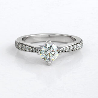 Custom Made Round Cut Side Stone Diamond Engagement Ring SB3834 image 1