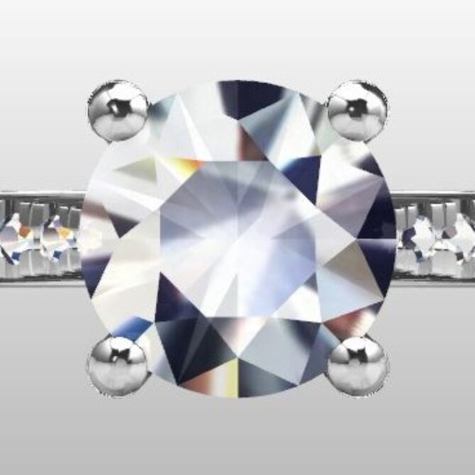 Custom Made Round Cut Side Stone Engagement Ring SB3394 image 1