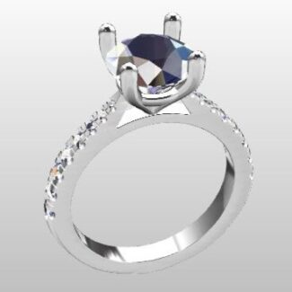 Custom Made Round Cut Side Stone Engagement Ring SB3394 image 2