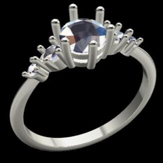 Custom Made Round Cut Side Stone Engagement Ring SB3497 image 2