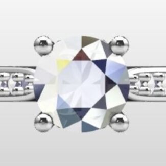 Custom Made Round Cut Side Stone Engagement Ring SB3596 image 1