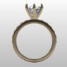Custom Made Round Cut Solitaire Six-Claw Engagement Ring and Diamond Set Wedding Ring SB3438 image 3