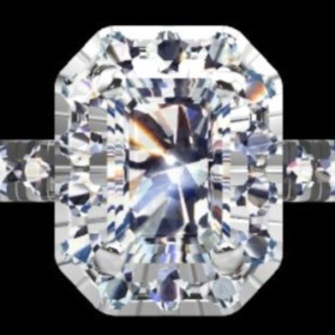 Custom Made Side Stone Engagement RIng SB3312 image 1
