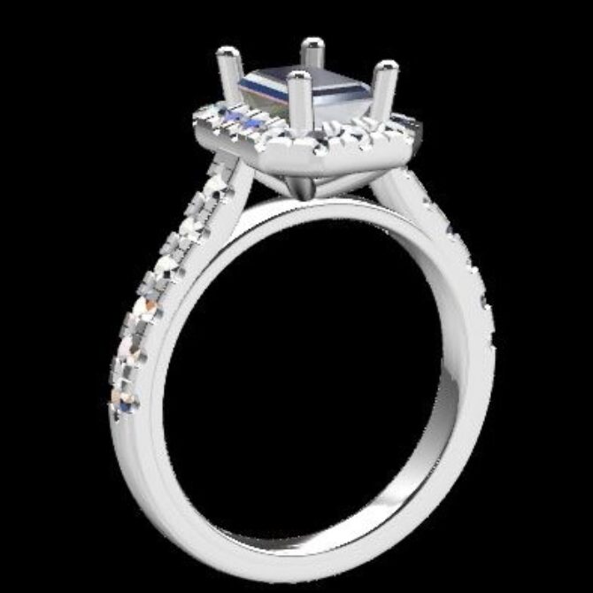 Custom Made Side Stone Engagement Ring SB3312 image 2