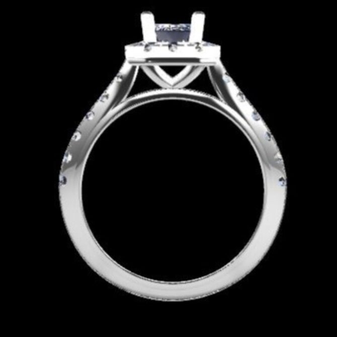 Custom Made Side Stone Engagement Ring SB3312 image 3