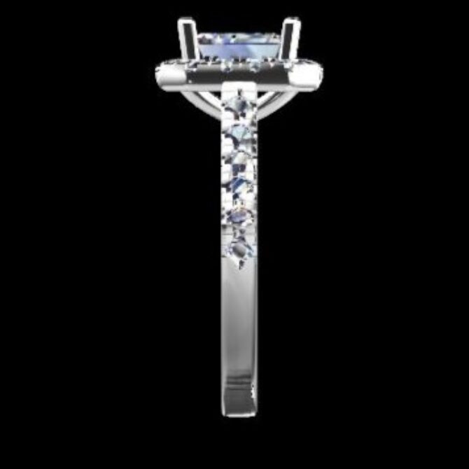 Custom Made Side Stone Engagement Ring SB3312 image 4