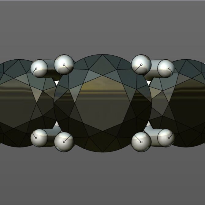 Custom Made Side Stone Engagement Ring SB3344 image 1