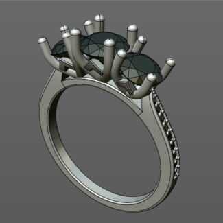 Custom Made Side Stone Engagement Ring SB3344 image 2