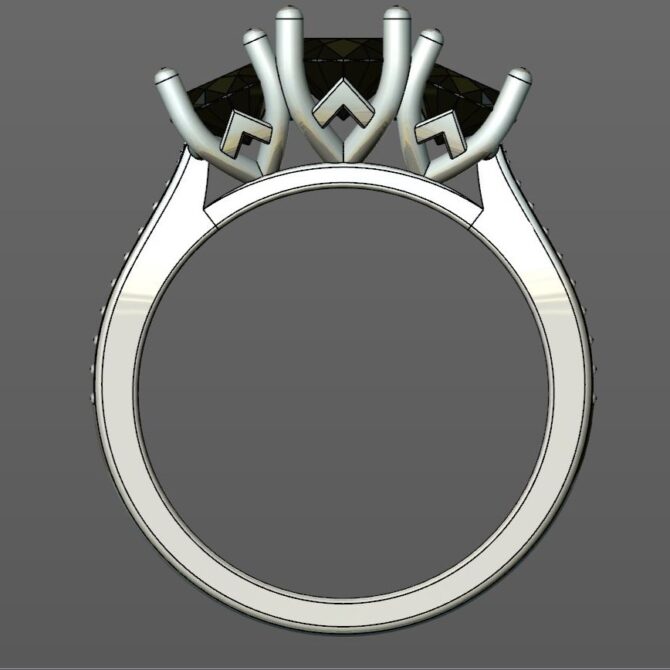 Custom Made Side Stone Engagement Ring SB3344 image 3