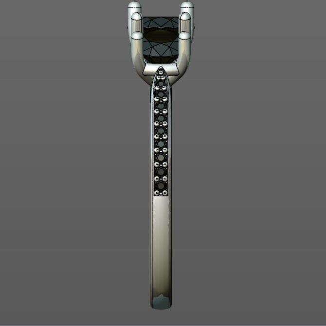 Custom Made Side Stone Engagement Ring SB3344 image 4