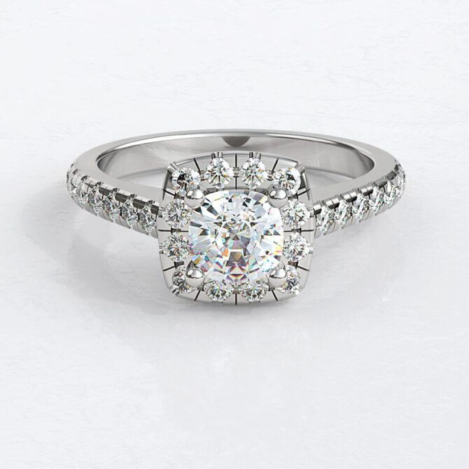 Custom Made Side Stone Engagement Ring SB3599 image 1