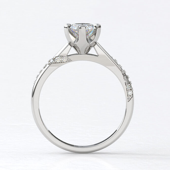 Custom Made Side Stone Engagement Ring SB3693 image 1