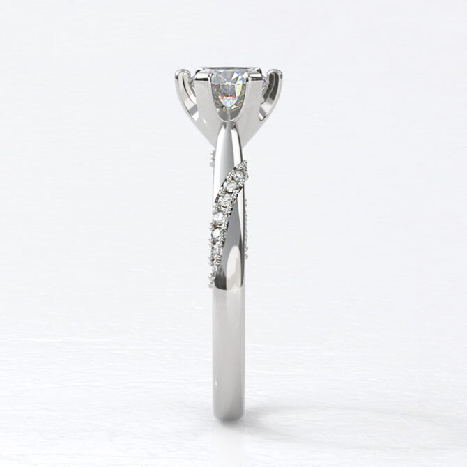 Custom Made Side Stone Engagement Ring SB3693 image 2