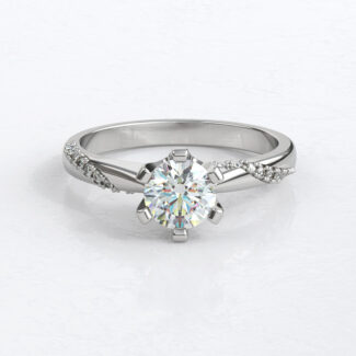 Custom Made Side Stone Engagement Ring SB3693 image 3