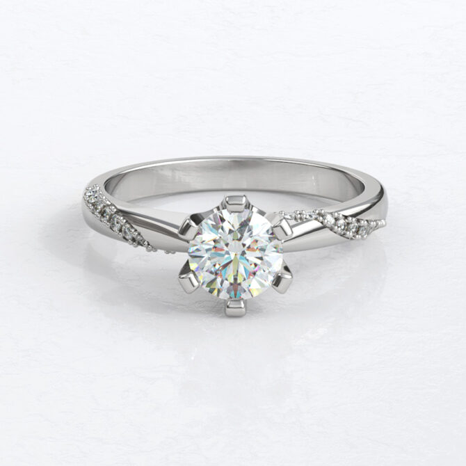 Custom Made Side Stone Engagement Ring SB3693 image 3