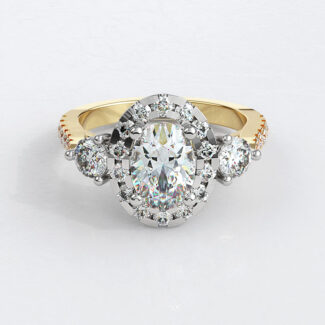 Custom Made Side Stone Engagement Ring SB3886 image 1