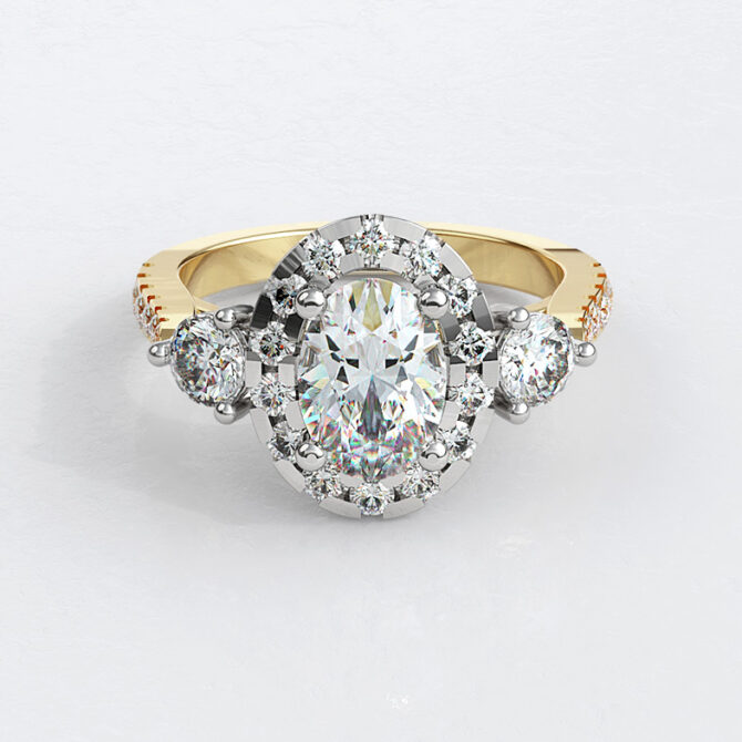 Custom Made Side Stone Engagement Ring SB3886 image 1