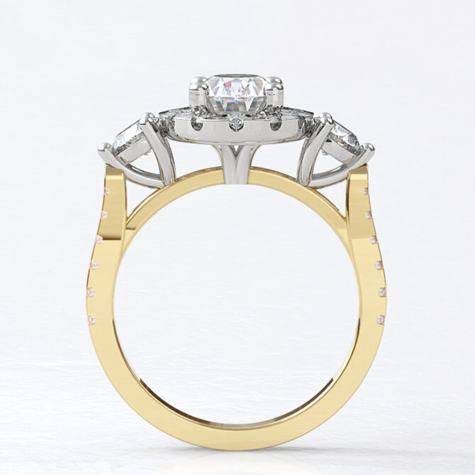 Custom Made Side Stone Engagement Ring SB3886 image 2