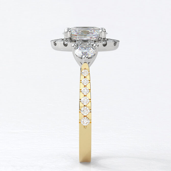 Custom Made Side Stone Engagement Ring SB3886 image 3