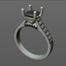 Custom Made Side Stone Engagement Ring with Diamond Set Bridge SB3901 image 3