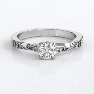 Custom Made Side Stone Twisted Band Engagement Ring SB3412 with stones image 1