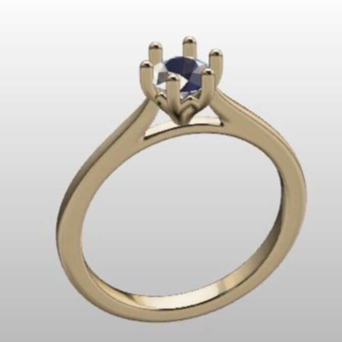 Custom Made Six-Claw Round Cut Solitaire Engagement Ring SB3433 image 2