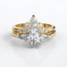 Custom Made Three Stone Engagement Ring and Diamond Set Wedding Ring SB3494 image 1