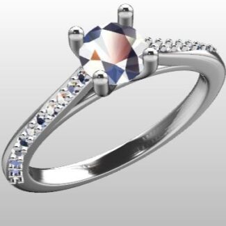 Custom Made Twisted Side Stone Engagement Ring SB3303 image 2