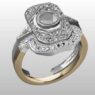 Custom Made Unusual Engagement Ring and Curved Diamond Set Wedding Ring SB3382 image 2