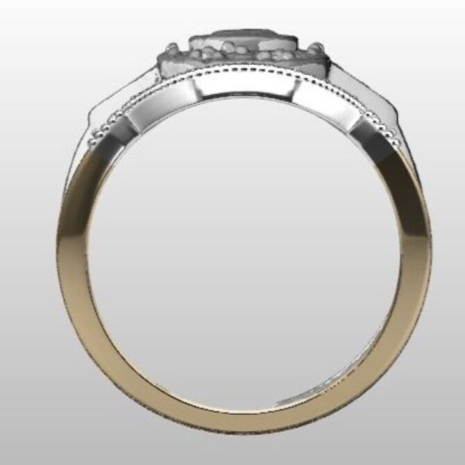 Custom Made Unusual Engagement Ring and Curved Diamond Set Wedding Ring SB3382 image 3