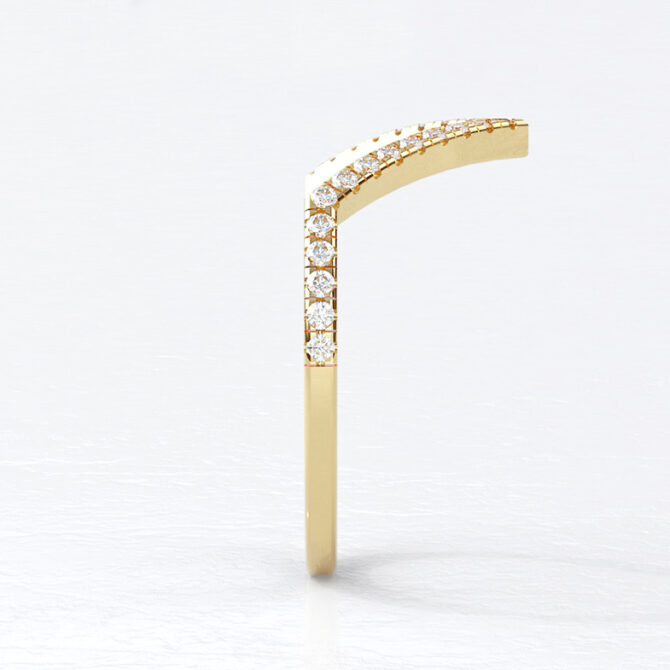 Custom Made V-Shape Diamond Set Wedding Ring SB3895 v3 image 1