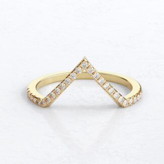 Custom Made V-Shape Diamond Set Wedding Ring SB3895 v3 image 2