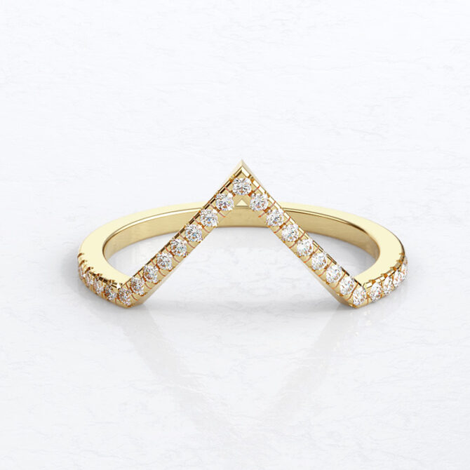 Custom Made V-Shape Diamond Set Wedding Ring SB3895 v3 image 2